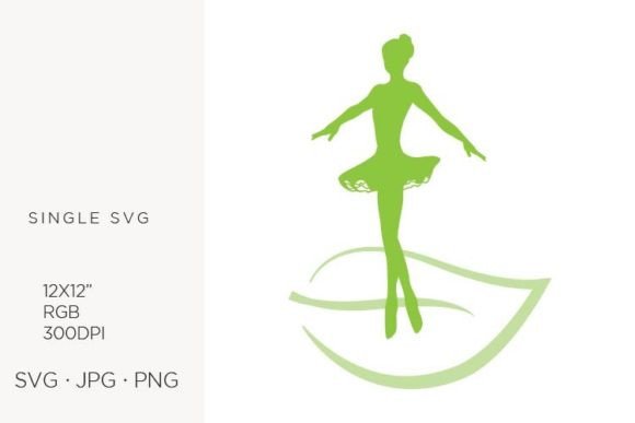 Ballerina on Green Leaf Digital Art