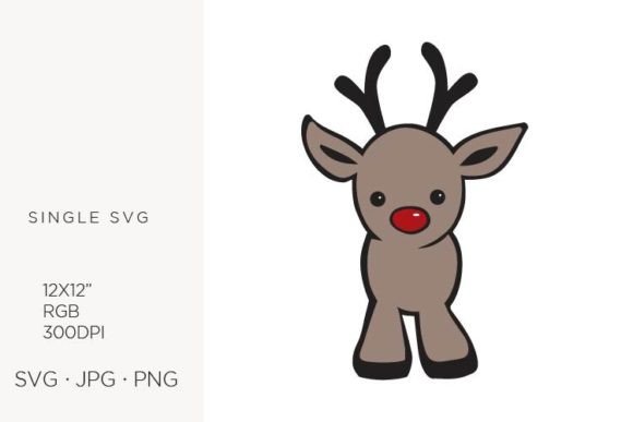 Christmas Reindeer Character SVG Artwork