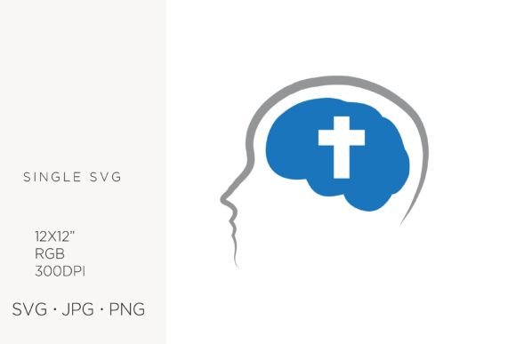 Cross Inside Human Brain Vector Art Guide