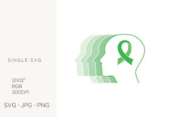 Human Head with Green Ribbon: A Versatile Digital Asset for Modern Creative Projects
