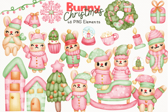 Maximizing Your Holiday Designs with the Bunny Christmas 68 Cliparts Collection