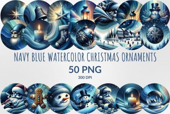 Navy Blue Watercolor Christmas Ornaments: A Strategic Asset for Holiday Branding