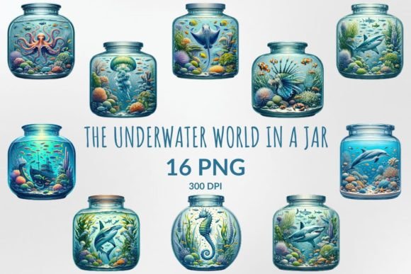 Underwater World in a Jar Sublimation: Elevating Design with Bottled Marine Art
