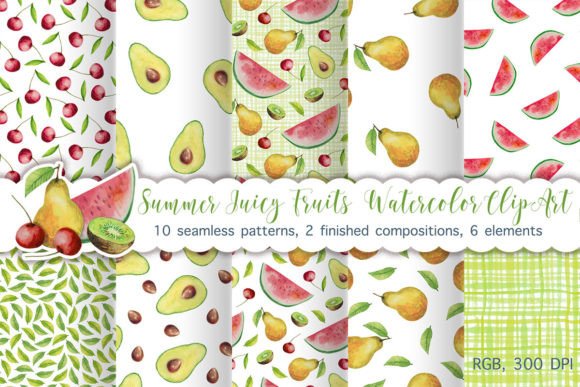 Unlocking Creativity with Summer Juicy Fruits Watercolor ClipArt and Seamless Patterns