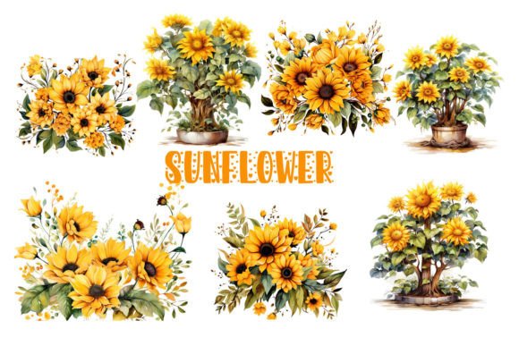Watercolor Sunflower Floral Flower Guide