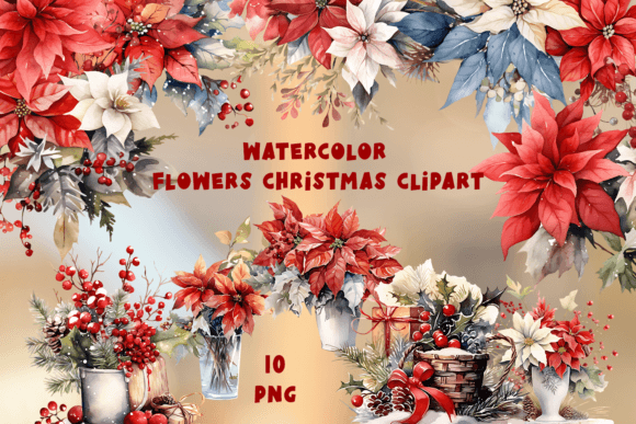 Watercolor Vintage Christmas Flowers: A Guide to Digital Clipart for Holiday Design