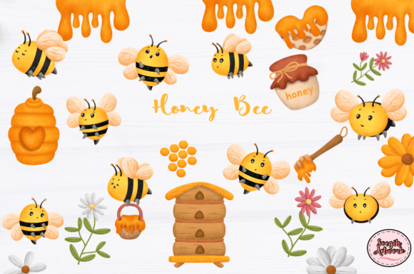 Yellow Honey Bee Clipart for Creative Projects